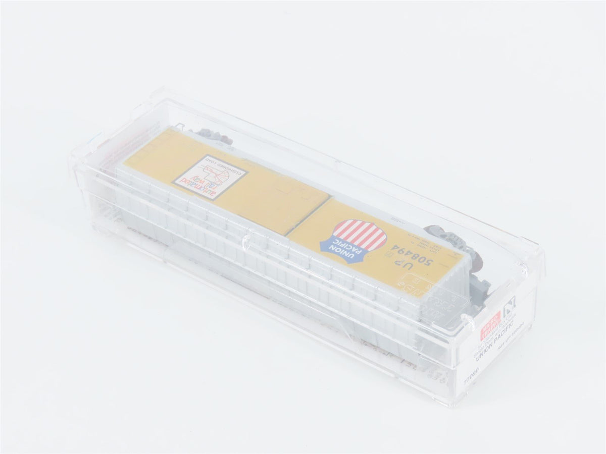 N Micro-Trains MTL 77090 UP Union Pacific&quot;Automated Rail Way&quot; 50 Box Car #508494