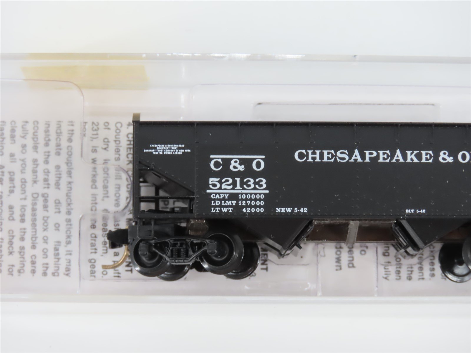 N Scale Micro-Trains MTL 86010 C&O Chesapeake & Ohio 33' 2 Bay Hopper #52133