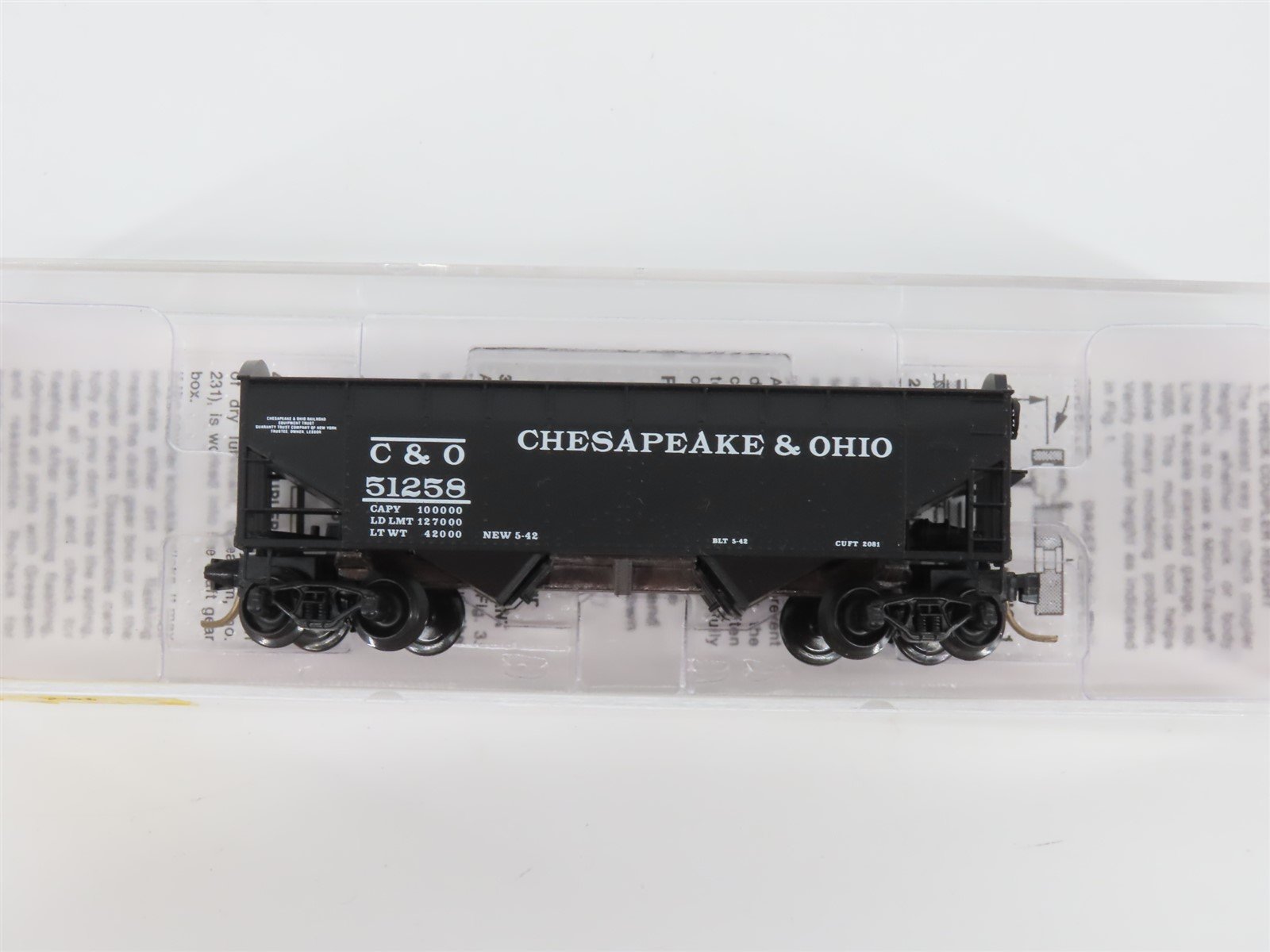 N Scale Micro-Trains MTL 86010 C&O Chesapeake & Ohio 33' 2-Bay Hopper #51258
