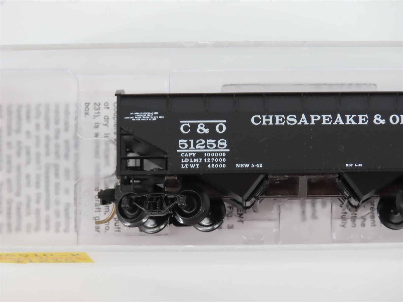 N Scale Micro-Trains MTL 86010 C&O Chesapeake & Ohio 33' 2-Bay Hopper #51258