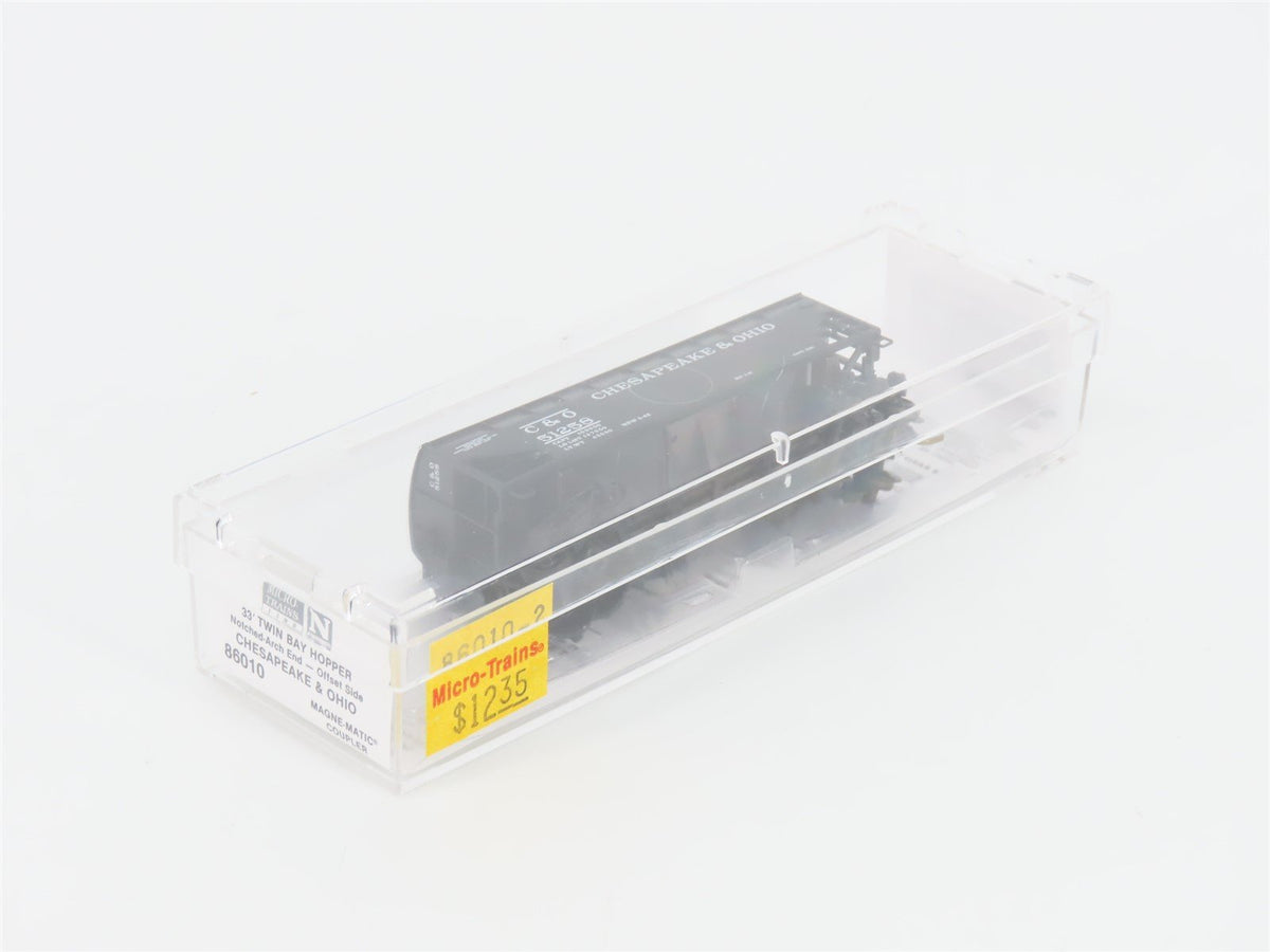 N Scale Micro-Trains MTL 86010 C&amp;O Chesapeake &amp; Ohio 33&#39; 2-Bay Hopper #51258