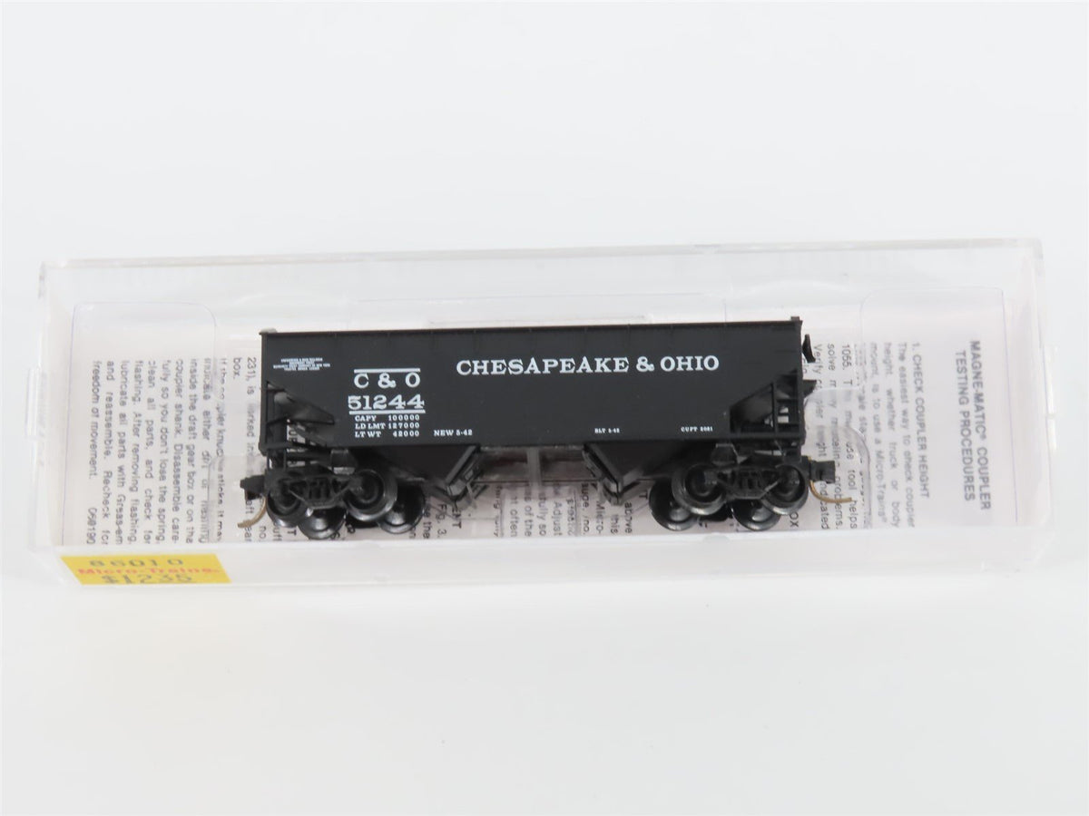 N Scale Micro-Trains MTL 86010 C&amp;O Chesapeake &amp; Ohio 33&#39; 2-Bay Hopper #51244