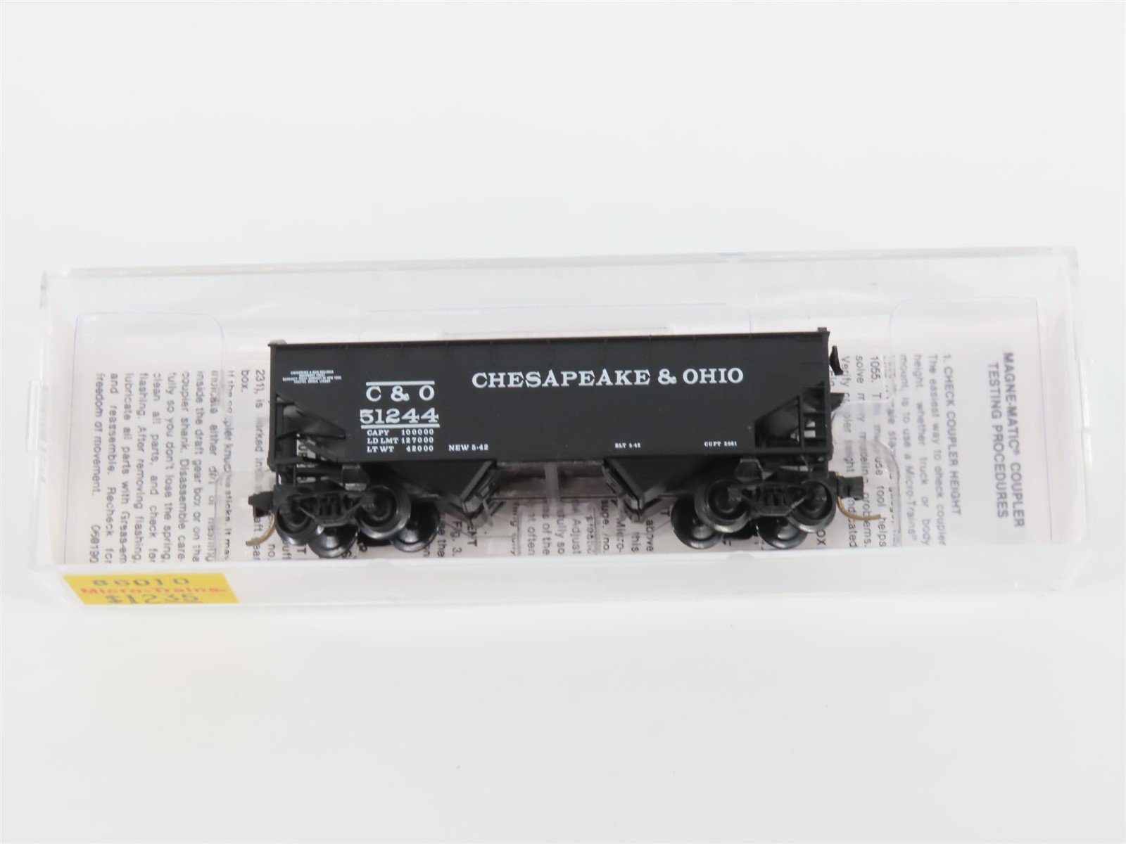 N Scale Micro-Trains MTL 86010 C&O Chesapeake & Ohio 33' 2-Bay Hopper #51244