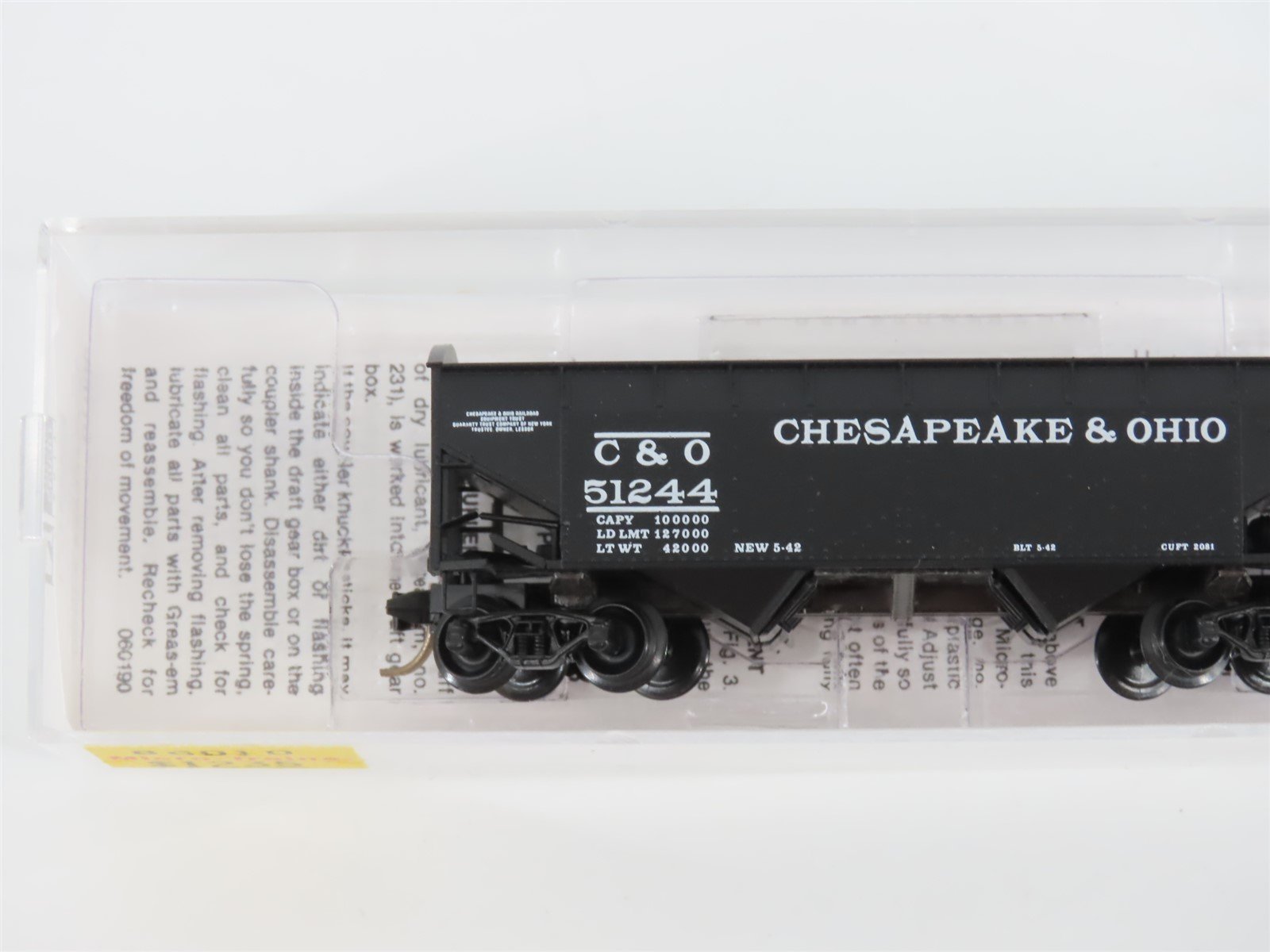 N Scale Micro-Trains MTL 86010 C&O Chesapeake & Ohio 33' 2-Bay Hopper #51244