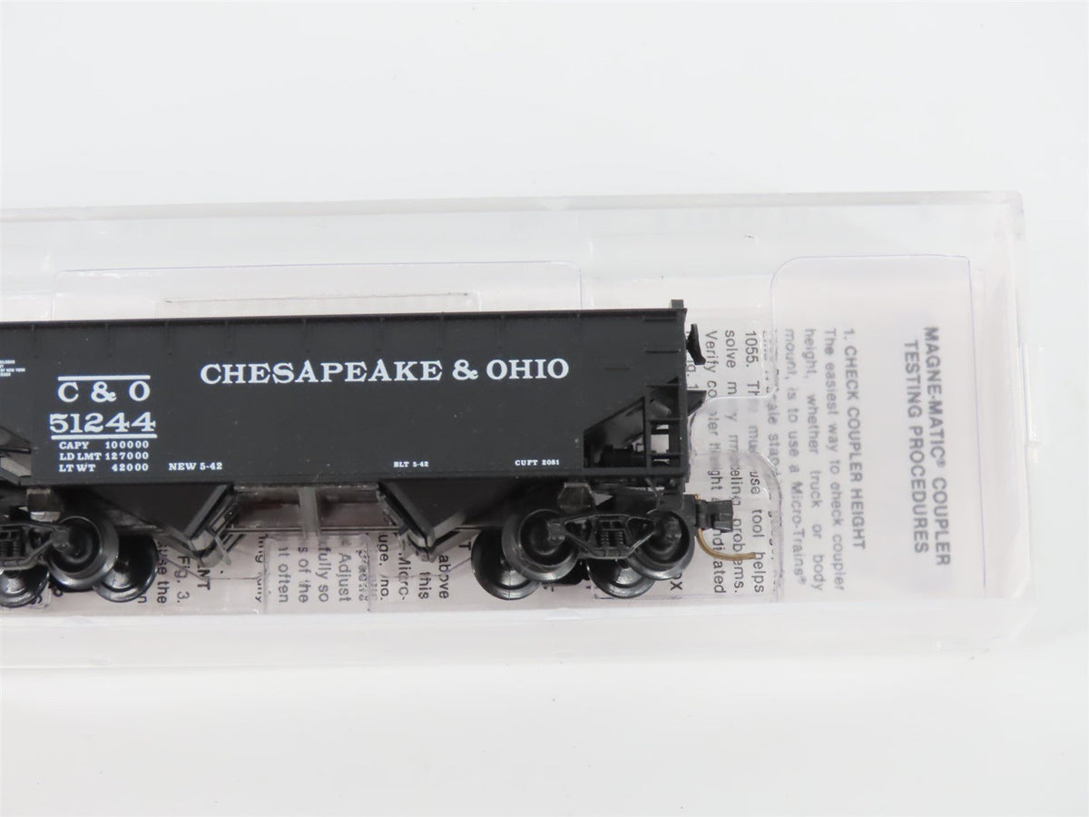 N Scale Micro-Trains MTL 86010 C&amp;O Chesapeake &amp; Ohio 33&#39; 2-Bay Hopper #51244