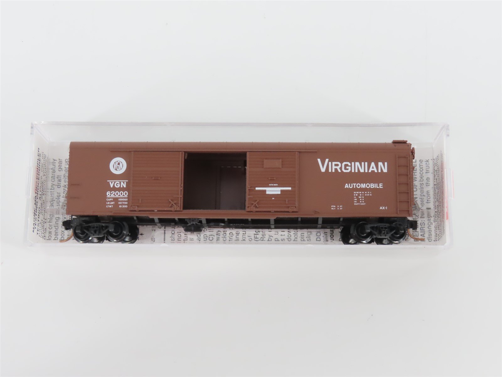 N Micro-Trains MTL 79050 VGN Virginian 50' Wagon Top Double Door Box Car #62000