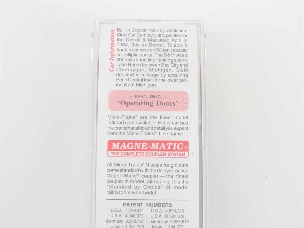 N Scale Micro-Trains MTL 79030 D&amp;M Detroit &amp; Mackinac Wagon Top Box Car #3440