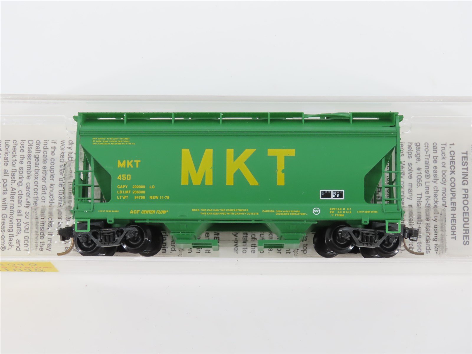 N Micro-Trains MTL 92040 MKT Missouri-Kansas-Texas 2 Bay Covered Hopper #450