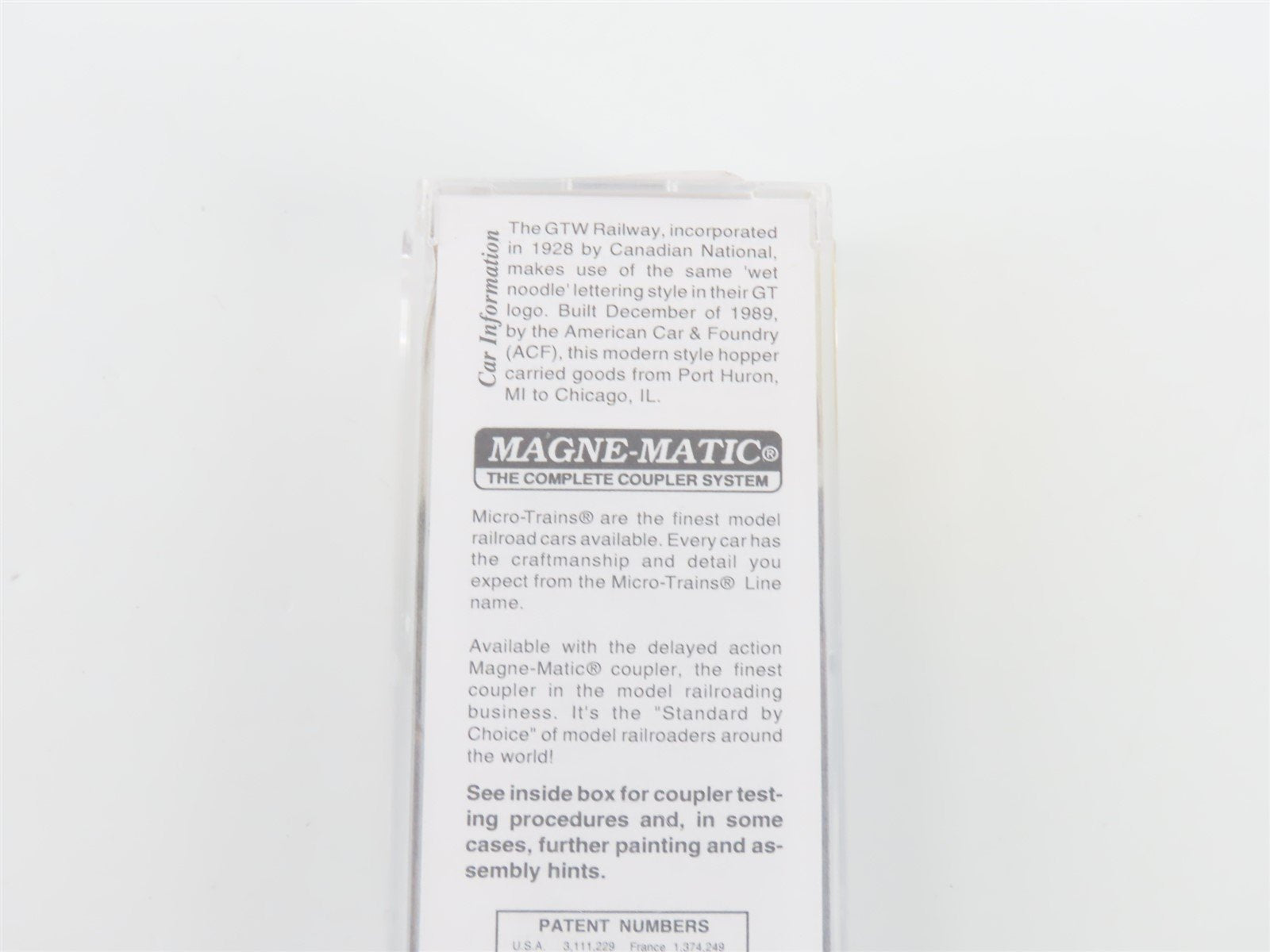 N Micro-Trains MTL 92010 GTW Grand Trunk Western 2 Bay Centerflow Hopper #315060