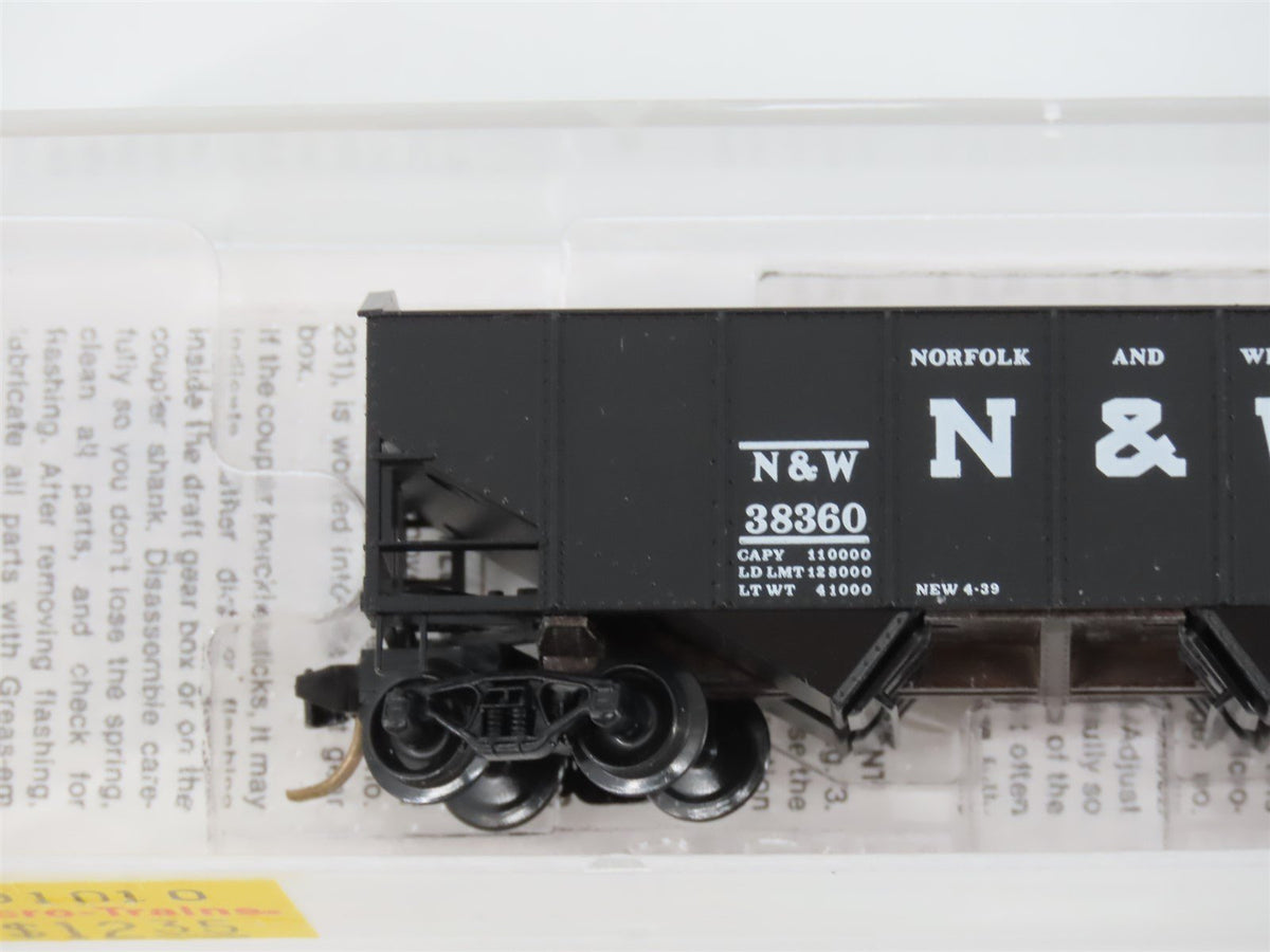 N Scale Micro-Trains MTL 91010 N&amp;W Norfolk &amp; Western 33&#39; 2-Bay Hopper #38360