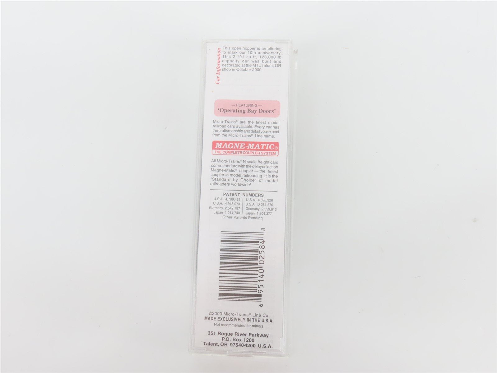 N Micro-Trains MTL 90020 Micro-Trains Line 10th Anniversary 2 Bay Hopper #1090