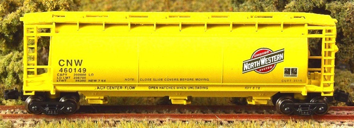 Z Scale FULL THROTTLE FT1071 CNW ACF 51&#39; 3-Bay Cylindrical Hoppers Set #1
