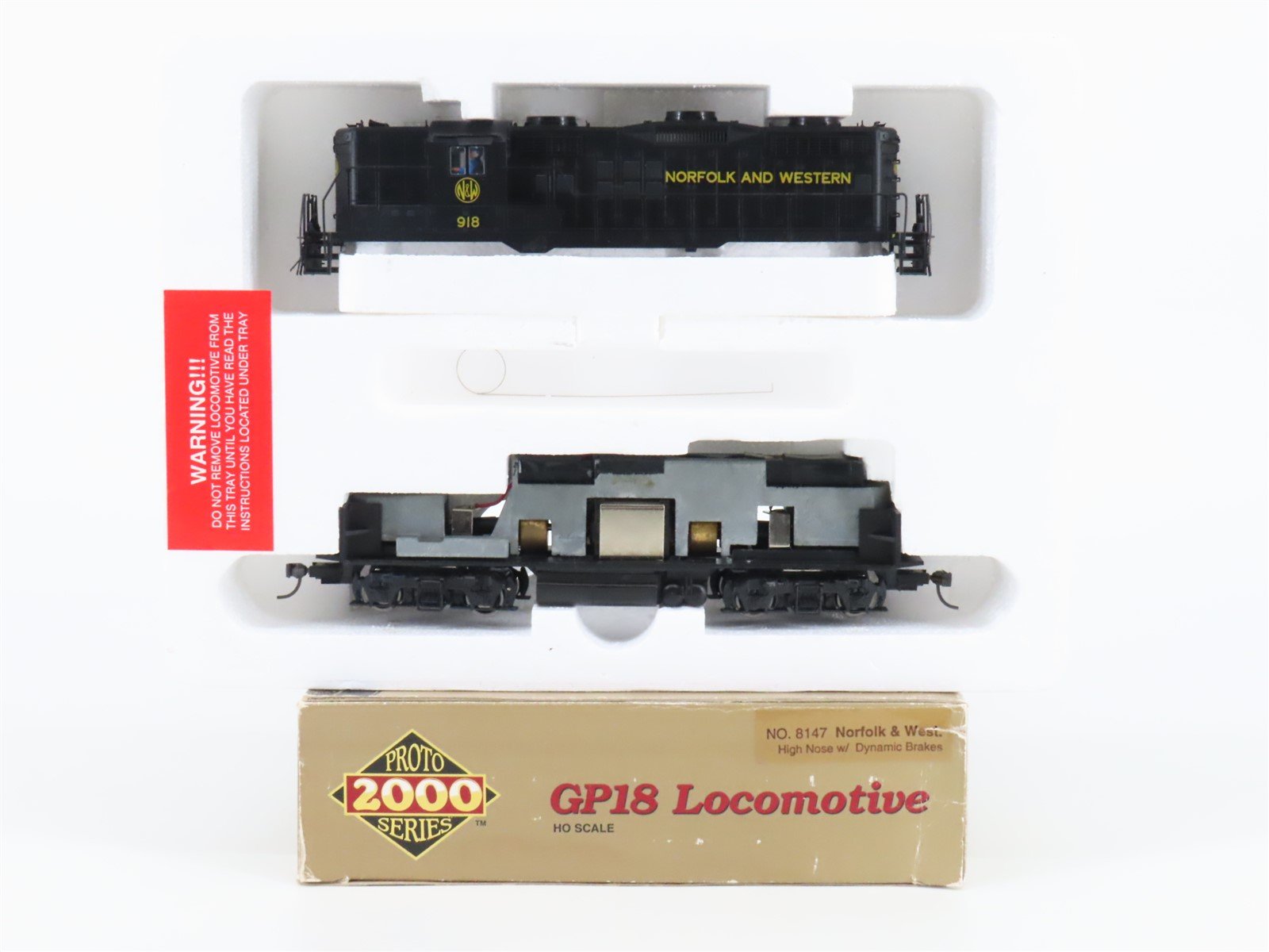 HO Scale Proto 2000 8147 N&W Norfolk & Western EMD GP18 High-Nose Diesel #918