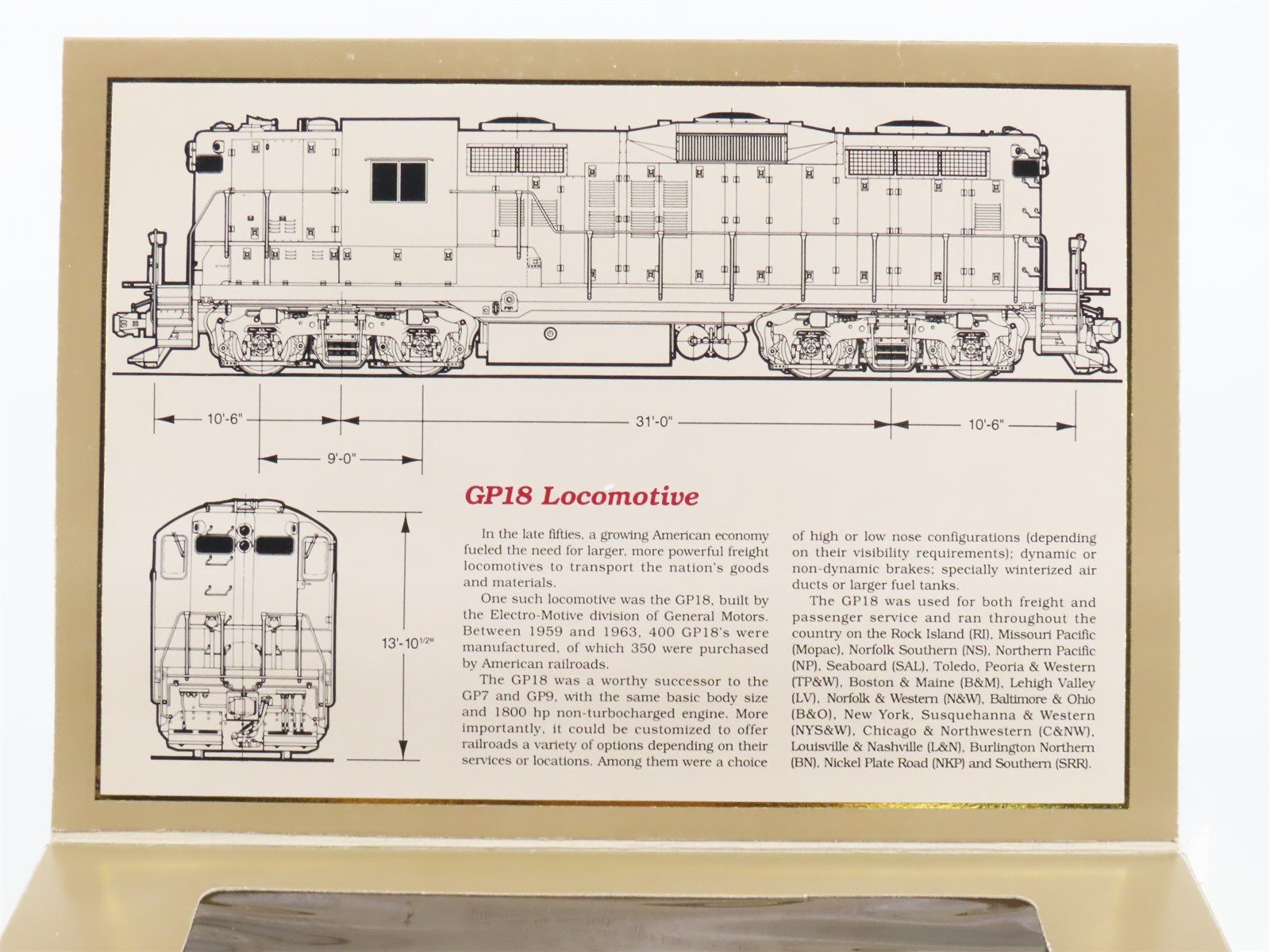 HO Scale Proto 2000 8147 N&W Norfolk & Western EMD GP18 High-Nose Diesel #918