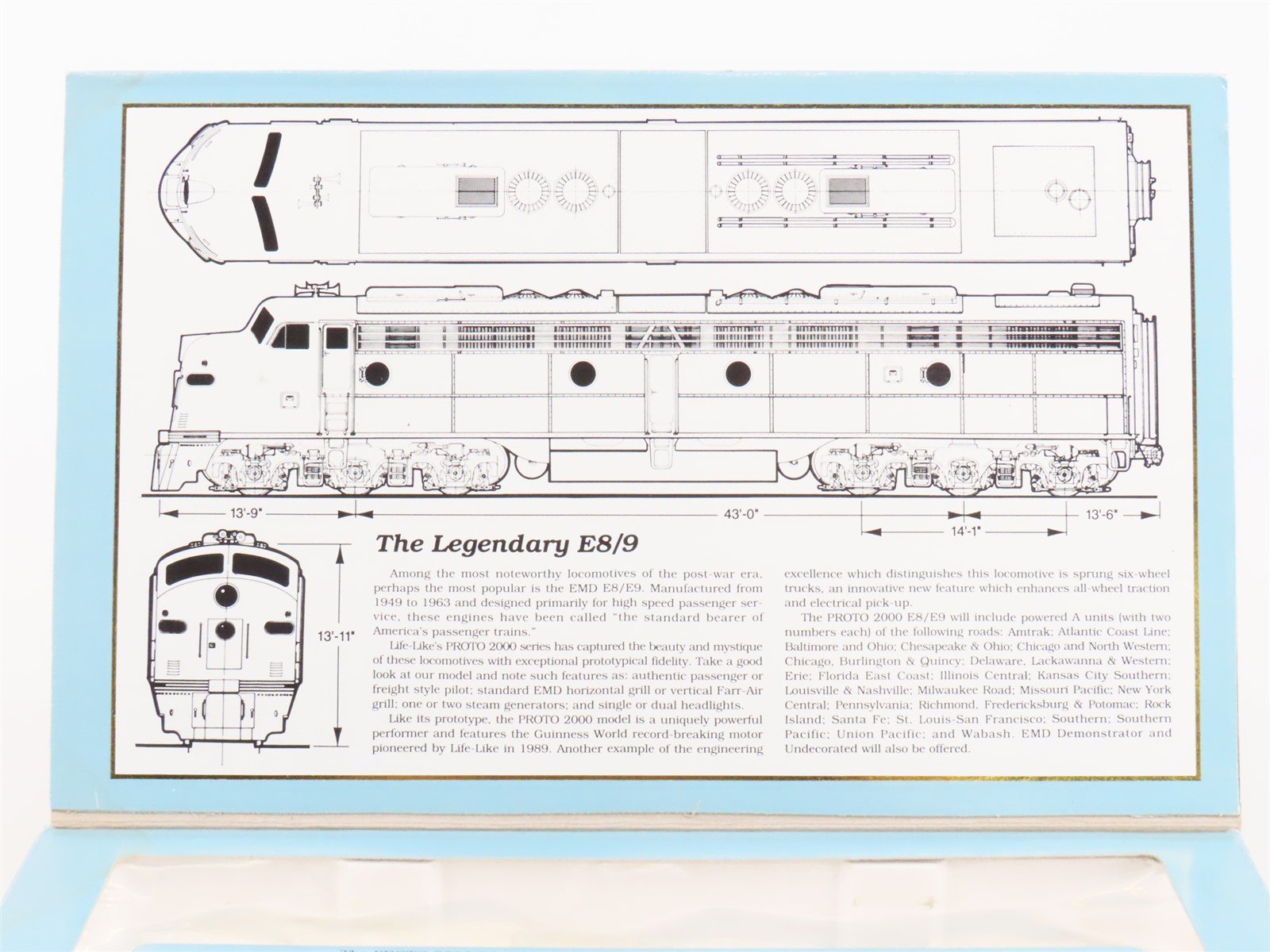 HO Scale Proto 2000 8197 WAB Wabash EMD E8/9A Diesel Locomotive #1003