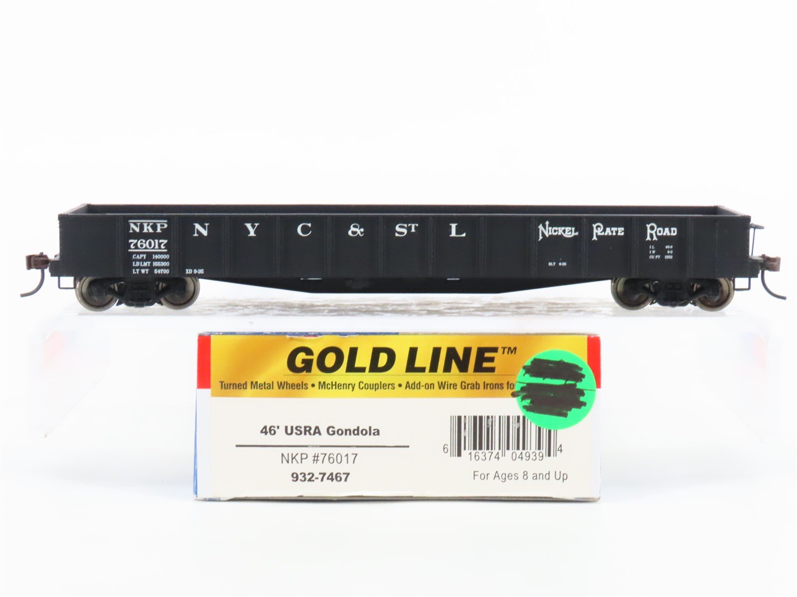 HO Scale Walthers Gold Line 932-7467 NKP Nickel Plate Road 46' Gondola #76017