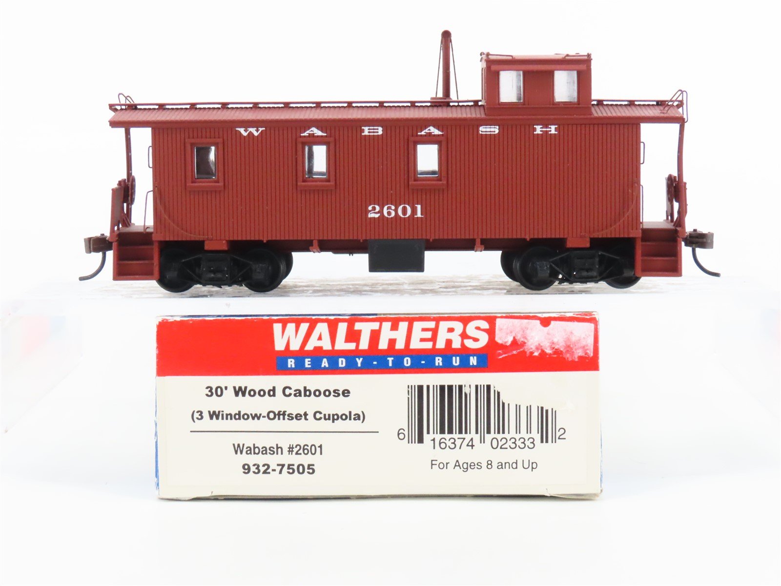 HO Scale Walthers 932-7505 WAB Wabash Railroad 30' Wood Caboose #2601