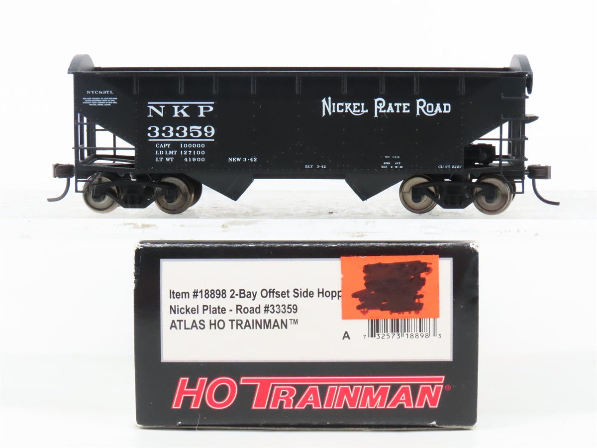 HO Scale Atlas Trainman 18898 NKP Nickel Plate Road 2-Bay Hopper #33359