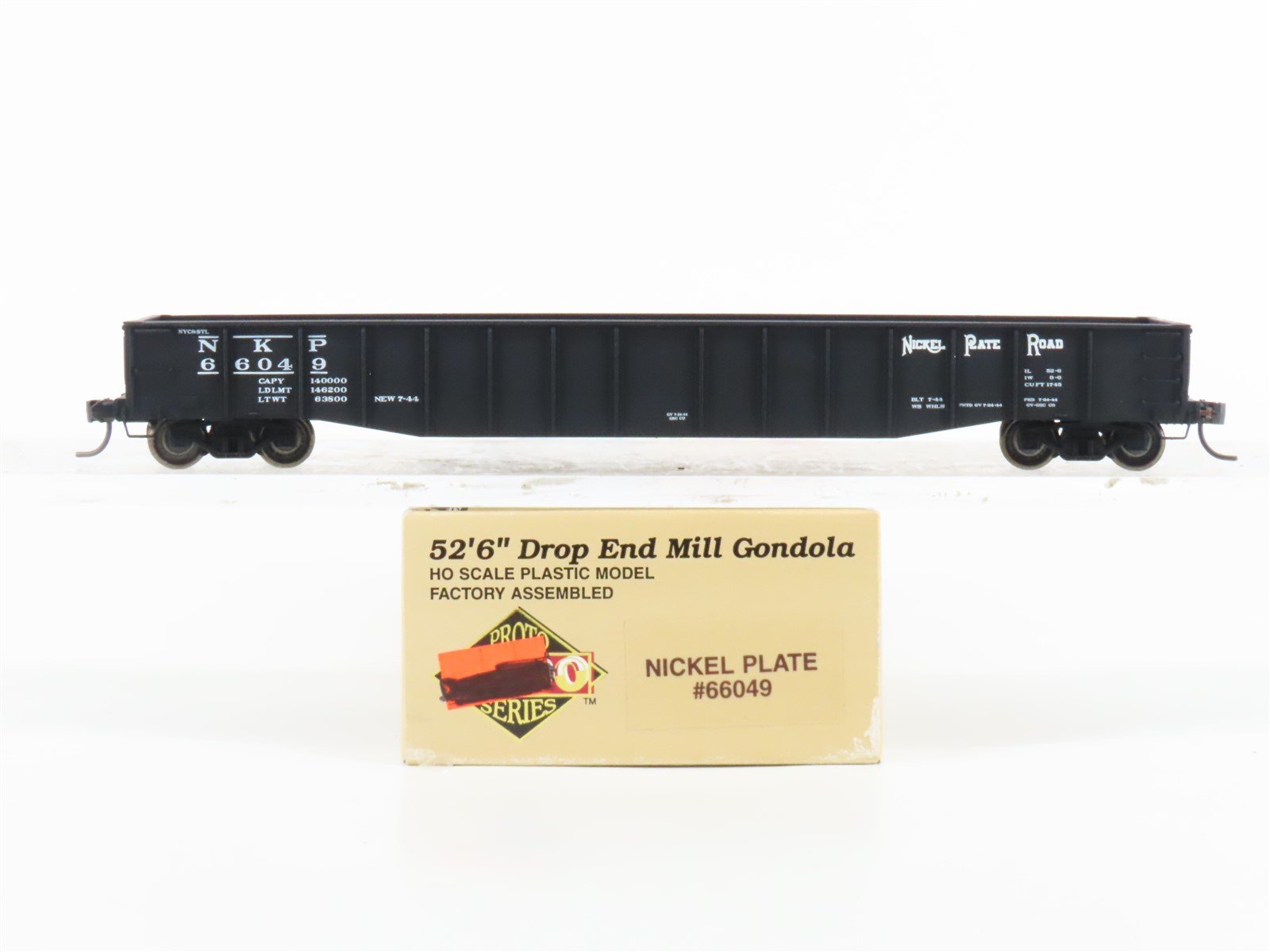 HO Scale PROTO 2000 NKP Nickel Plate Road 52' 6" Drop End Mill Gondola #66049