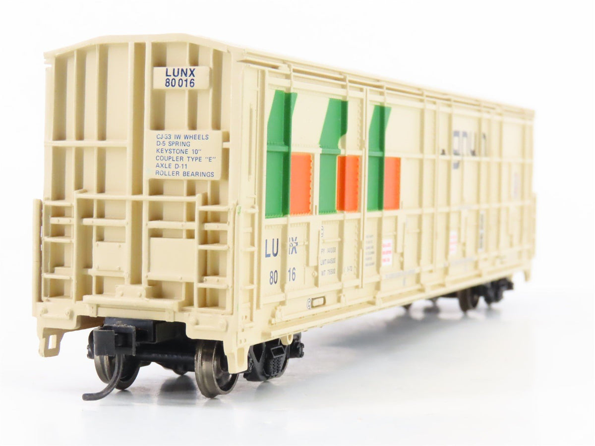 HO Scale PROTO 1000 101211 LUNX Lignum 60&#39; Thrall Door Box Car #80016