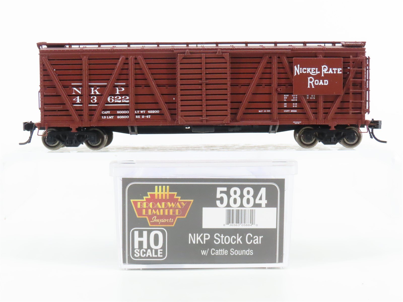 HO Broadway Limited Imports 5884 NKP Nickel Plate Road Stock Car #43622 w/ Sound