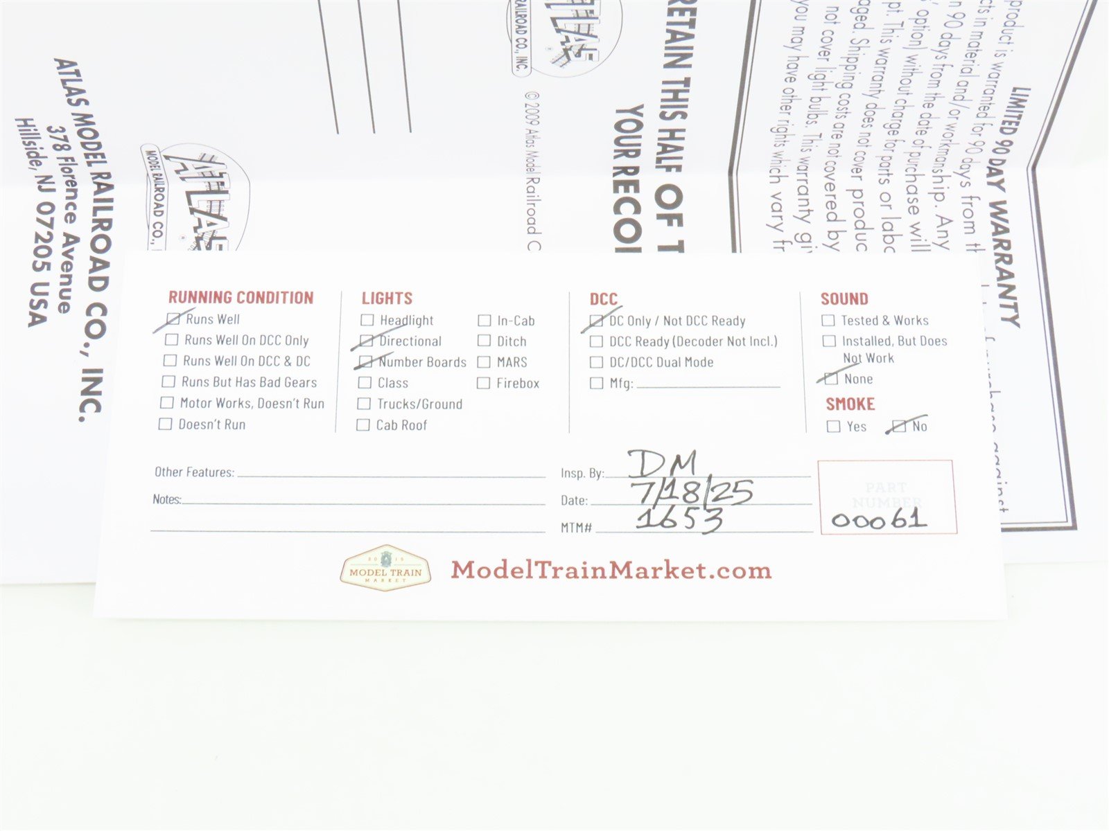 HO Scale Atlas Classic 20001223 NKP Nickel Plate Road RS-11 Diesel #856