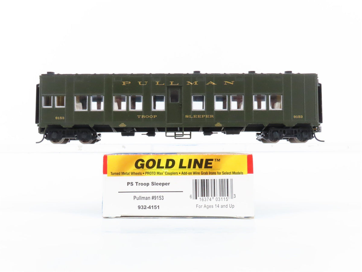 HO Scale Walthers Gold Line 932-4151 Pullman Troop Sleeper Passenger #9153