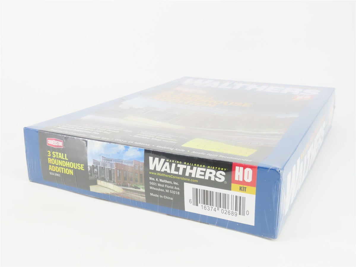 HO Scale Walthers 933-2901 3 Stall Roundhouse Addition Building Kit SEALED