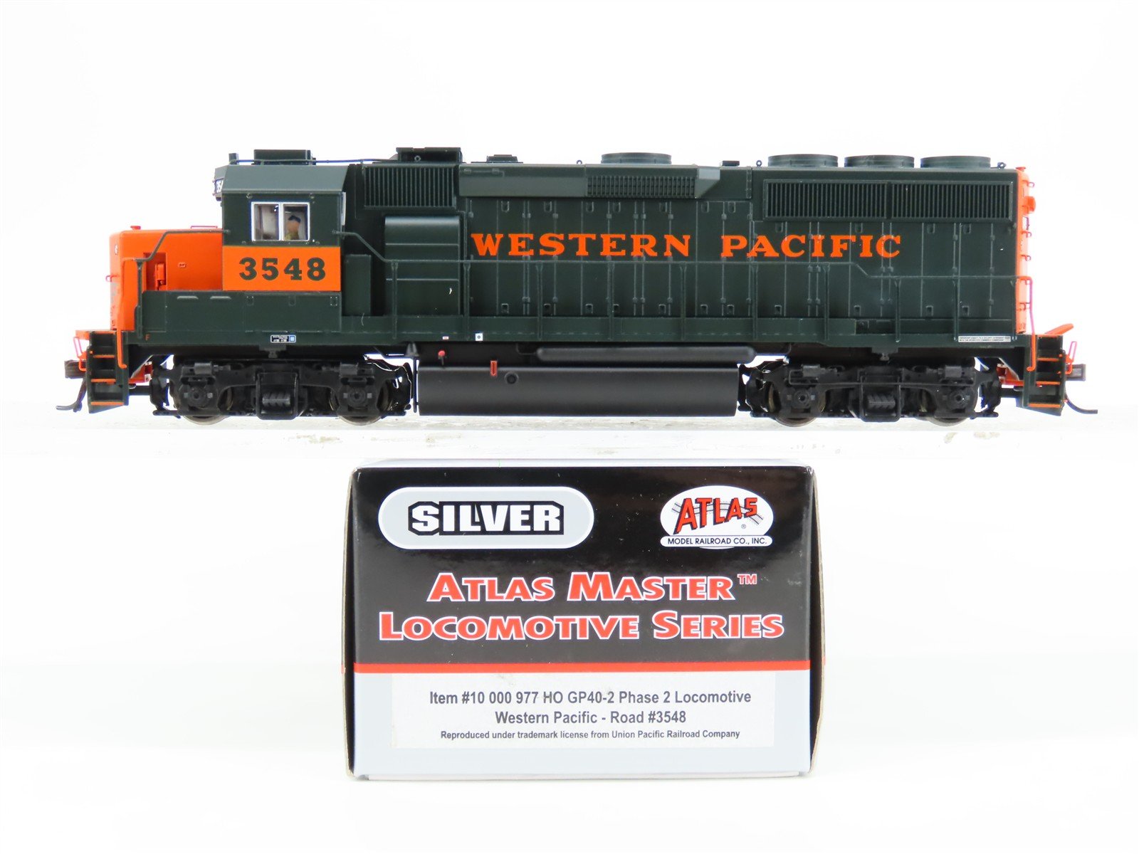 HO Scale Atlas Silver 10000977 WP Western Pacific GP40-2 Diesel Locomotive #3548