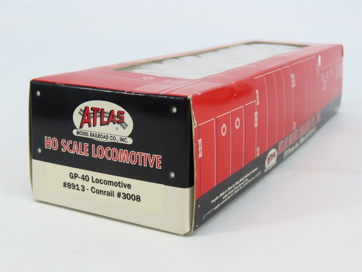 HO Scale Atlas 8913 CR Conrail GP40 Diesel Locomotive #3008