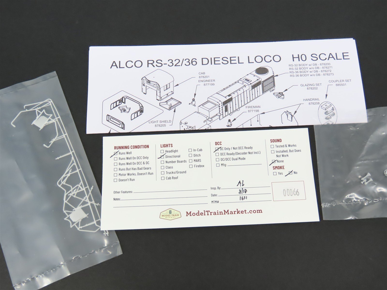 HO Scale Atlas Trainman 10001505 Undecorated RS32 Diesel Locomotive