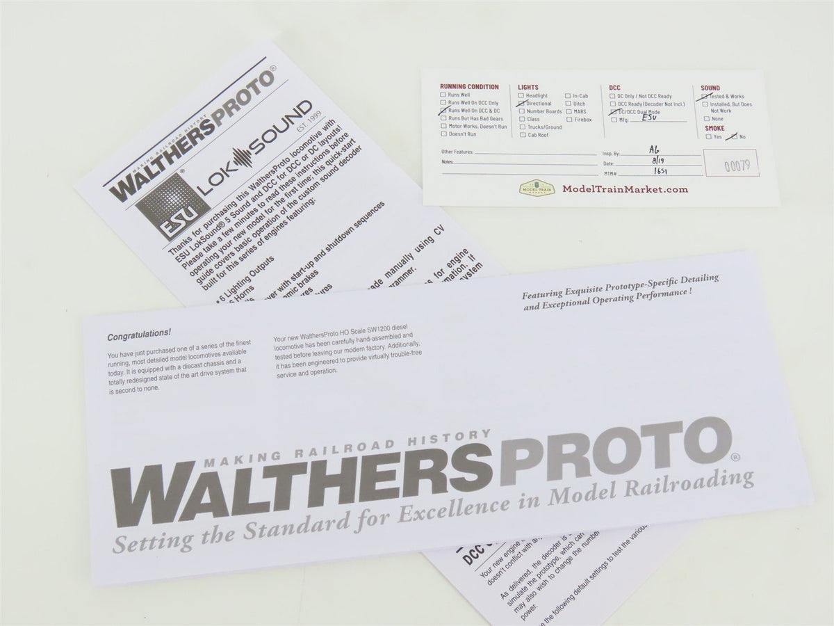 HO Scale Walthers Proto 920-41507 MKT Railway SW1200 Diesel Loco #1 wDCC &amp; Sound