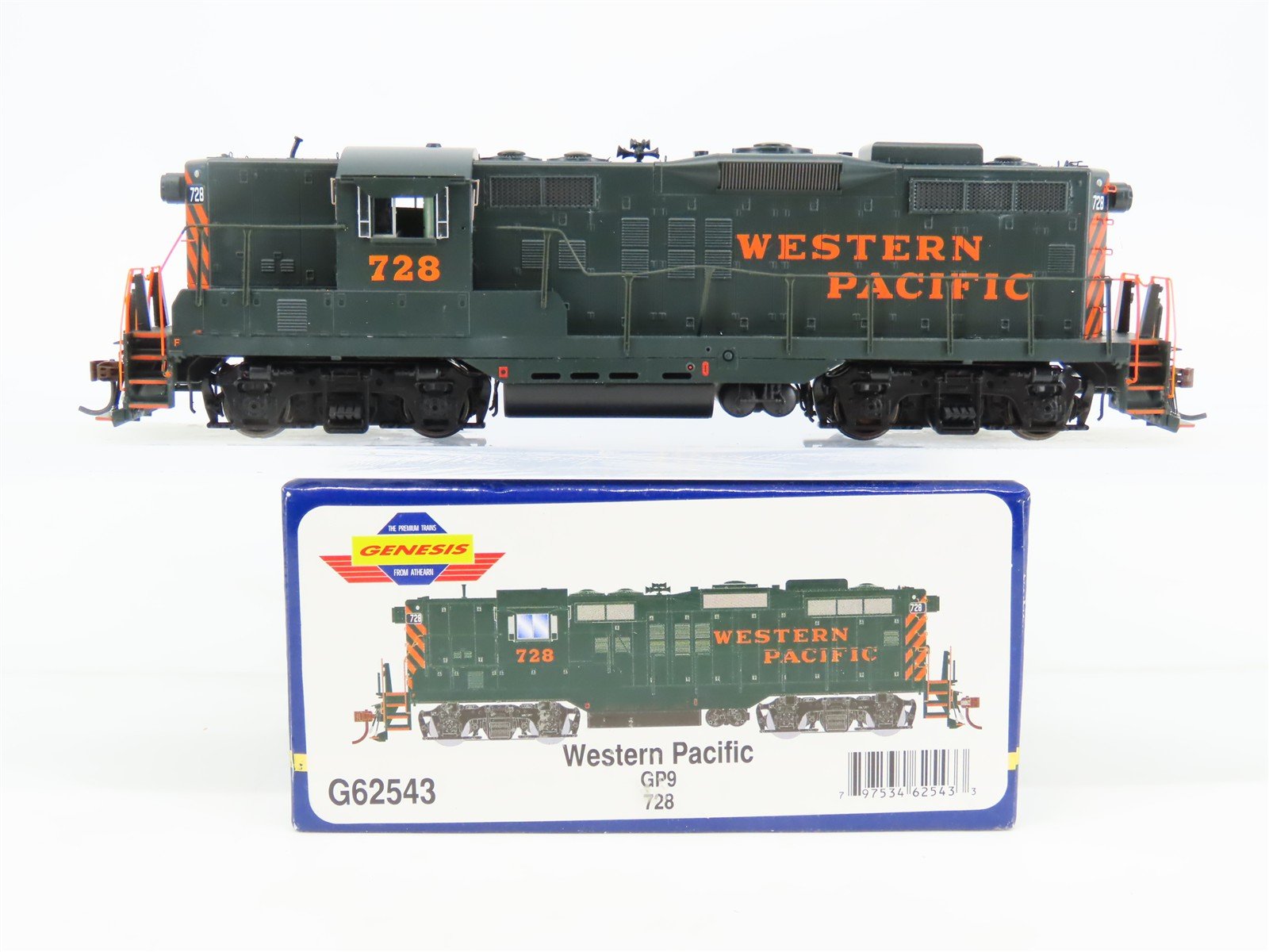 HO Scale Athearn Genesis G62543 WP Western Pacific GP9 Diesel Locomotive #728