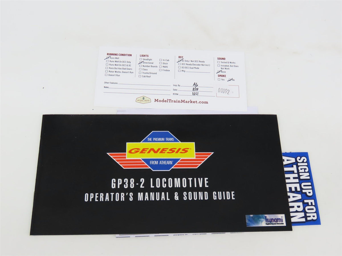 HO Scale Athearn Genesis ATHG65321 MKT Railway GP38-2 Phase I Diesel Loco #312