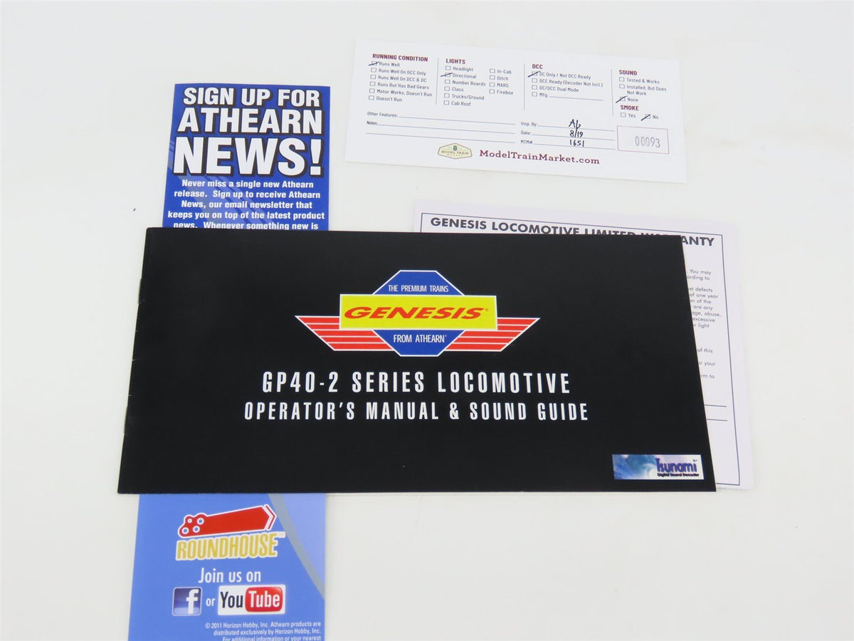 HO Scale Athearn Genesis ATHG40746 DRGW Rio Grande GP40-2 Diesel Loco #3096