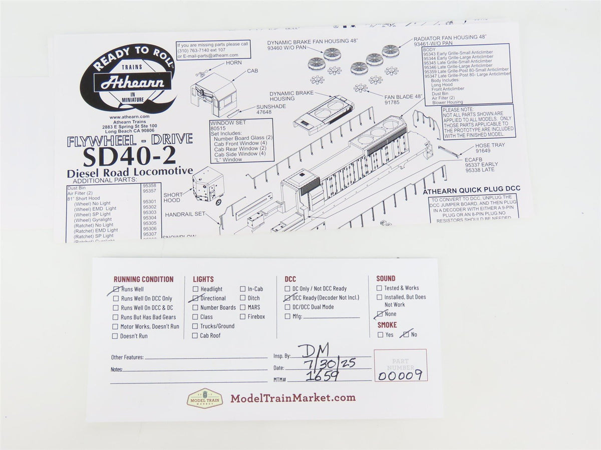 HO Scale Athearn 95184 SOU Southern EMD SD40-2 Diesel #3251R - DCC Ready