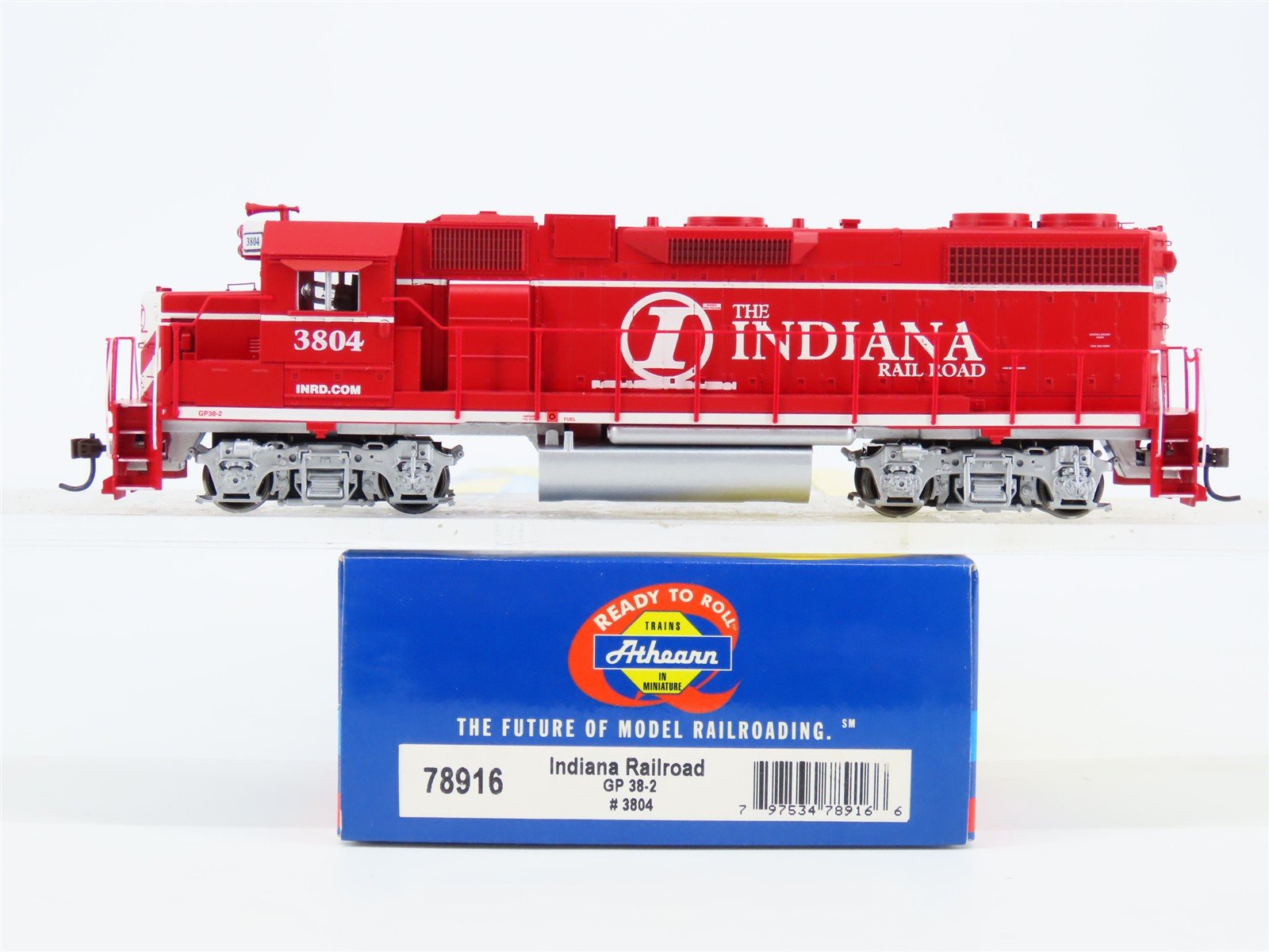 HO Scale Athearn 78916 INRD Indiana Railroad GP38-2 Diesel #3804 - DCC Ready