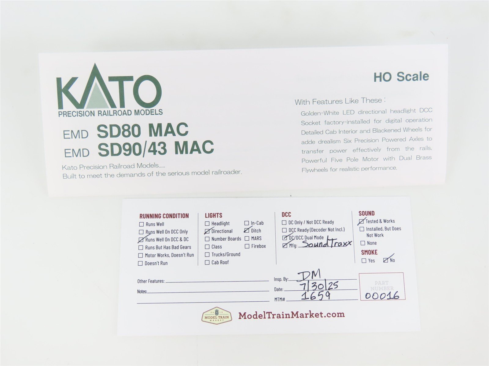 HO KATO 37-6367 CP Canadian Pacific EMD SD90/43MAC Diesel #9152 w/ DCC & Sound