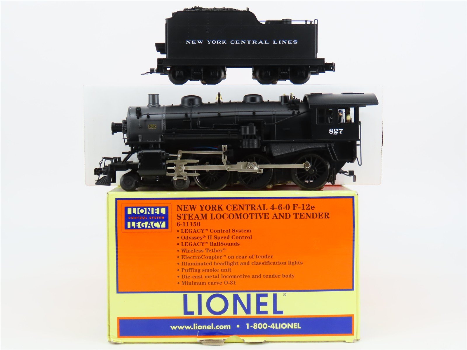 O Gauge 3-Rail Lionel 6-11150 NYC 4-6-0 F-12e Steam #827 w/ LEGACY