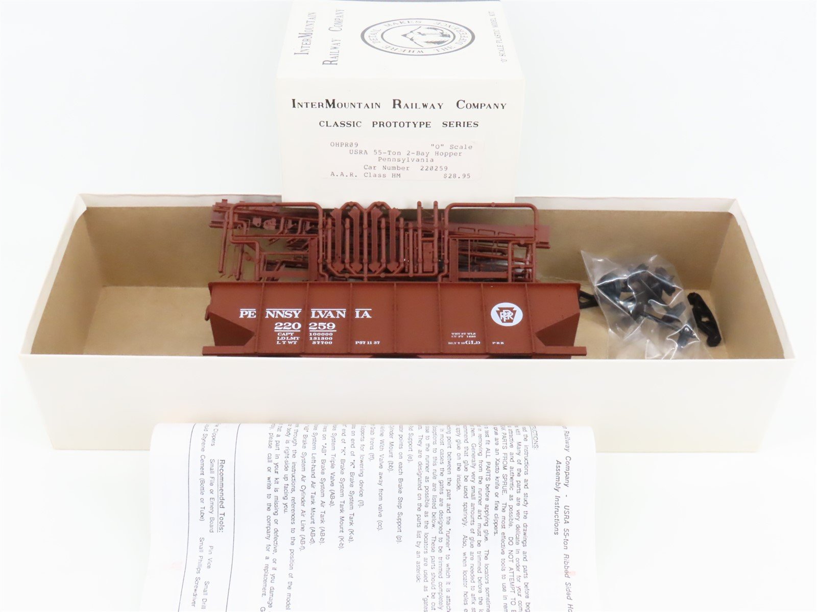 O Gauge 3-Rail InterMountain Kit OHPR09 PRR Pennsylvania 2-Bay Hopper #220259