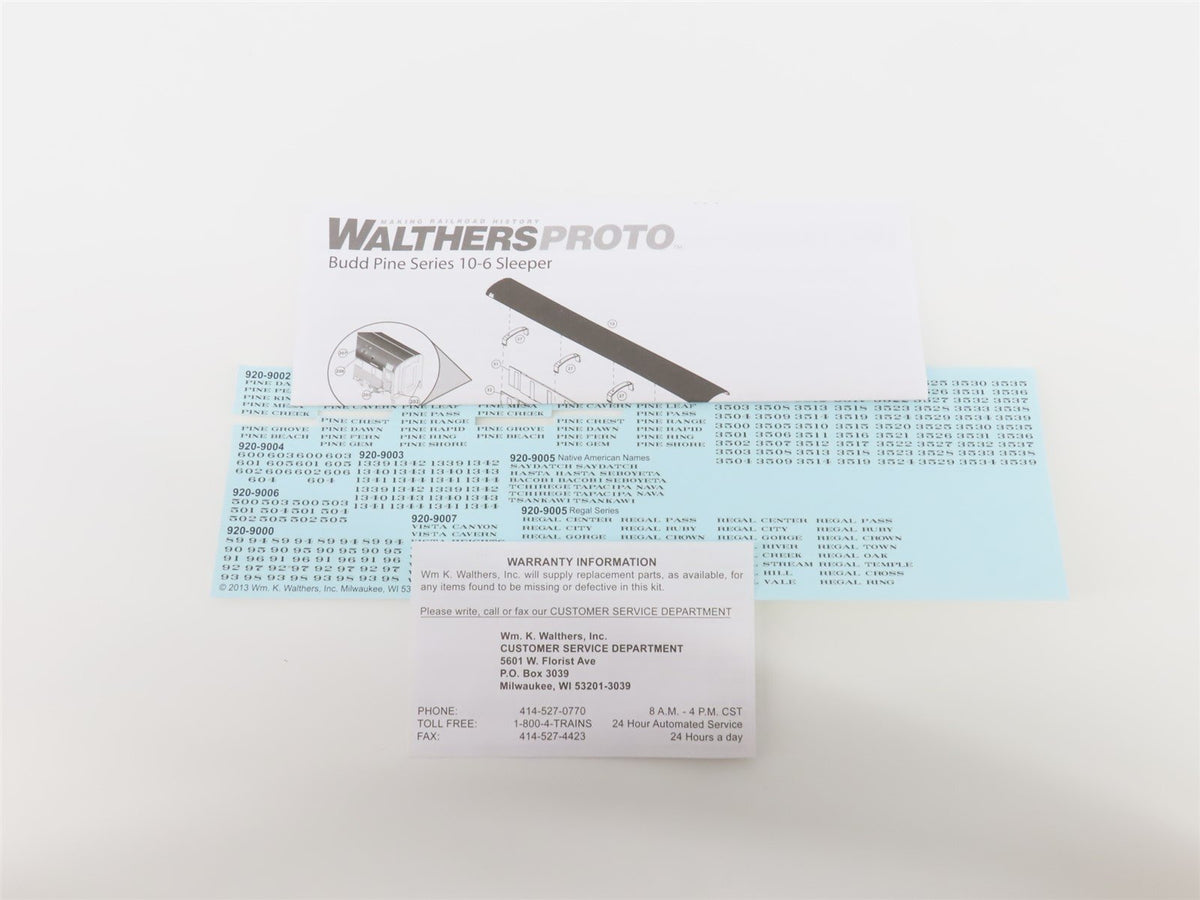 HO Walthers Proto 920-9352 ATSF Santa Fe 85&#39; Budd Pine 10-6 Sleeper Passenger