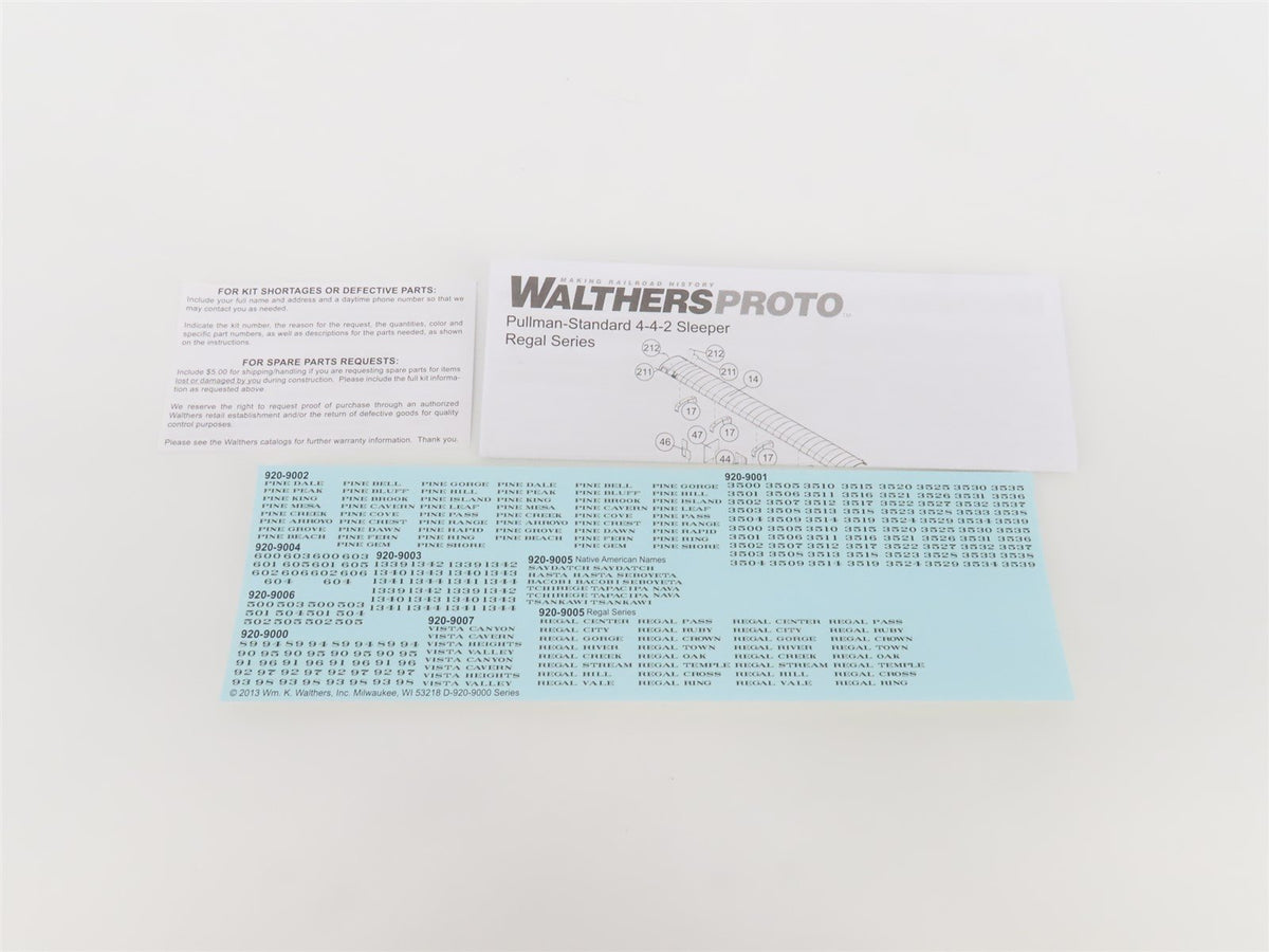 HO Walthers Proto 920-9005 ATSF Santa Fe Regal 85&#39; P-S 4-4-2 Sleeper Passenger