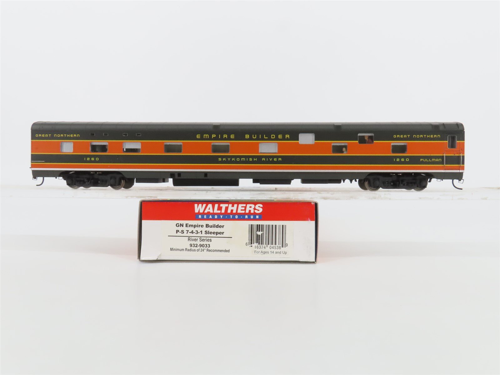 HO Walthers 932-9033 River Series GN Empire Builder 7-4-3-1 Sleeper Passenger