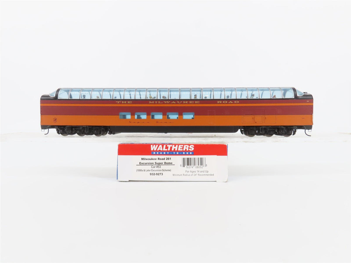 HO Walthers 932-9273 MILW Milwaukee Rd Excursion Super Dome Passenger Car #53