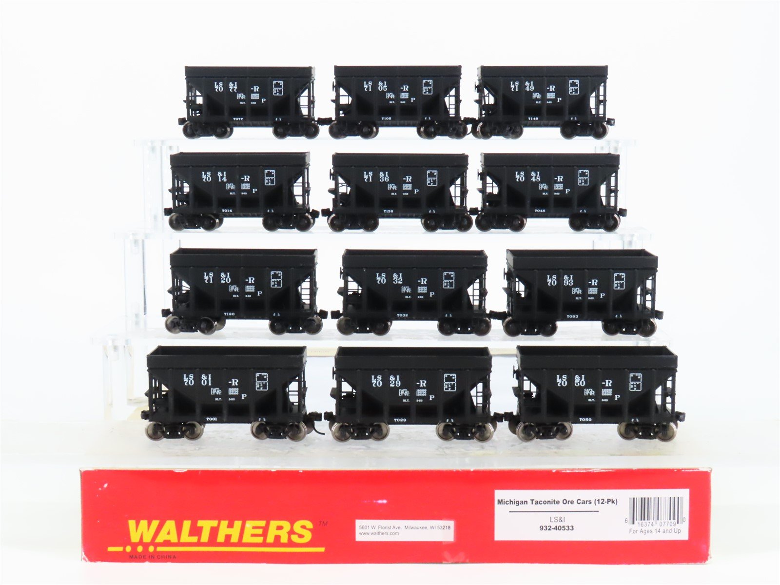 HO Scale Walthers Gold Line 932-40533 LS&I Michigan Taconite Ore Cars 12-Pack