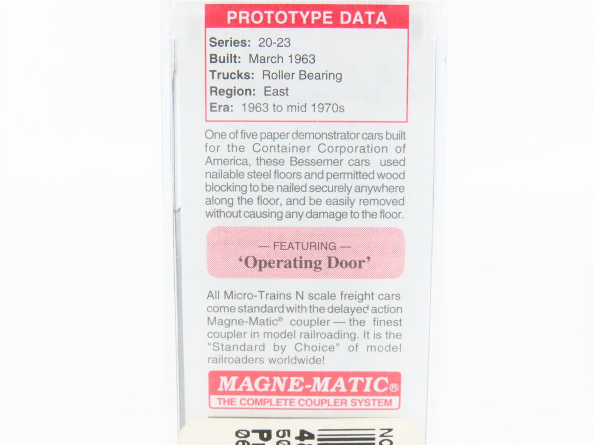 N Scale Micro-Trains MTL 03100210 TLDX CCA Container Corp of America Box Car #20