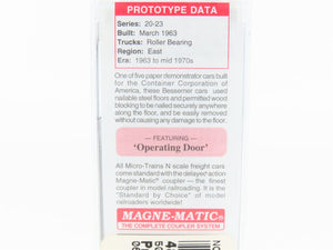 N Scale Micro-Trains MTL 03100210 TLDX CCA Container Corp of America Box Car #20