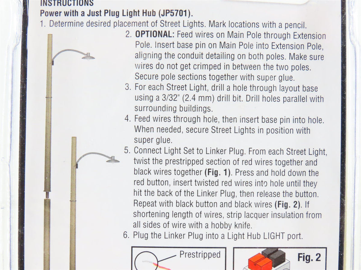 HO 1/87 Woodland Scenics Just Plug JP5630 Wooden Pole Street Lights Set of 3