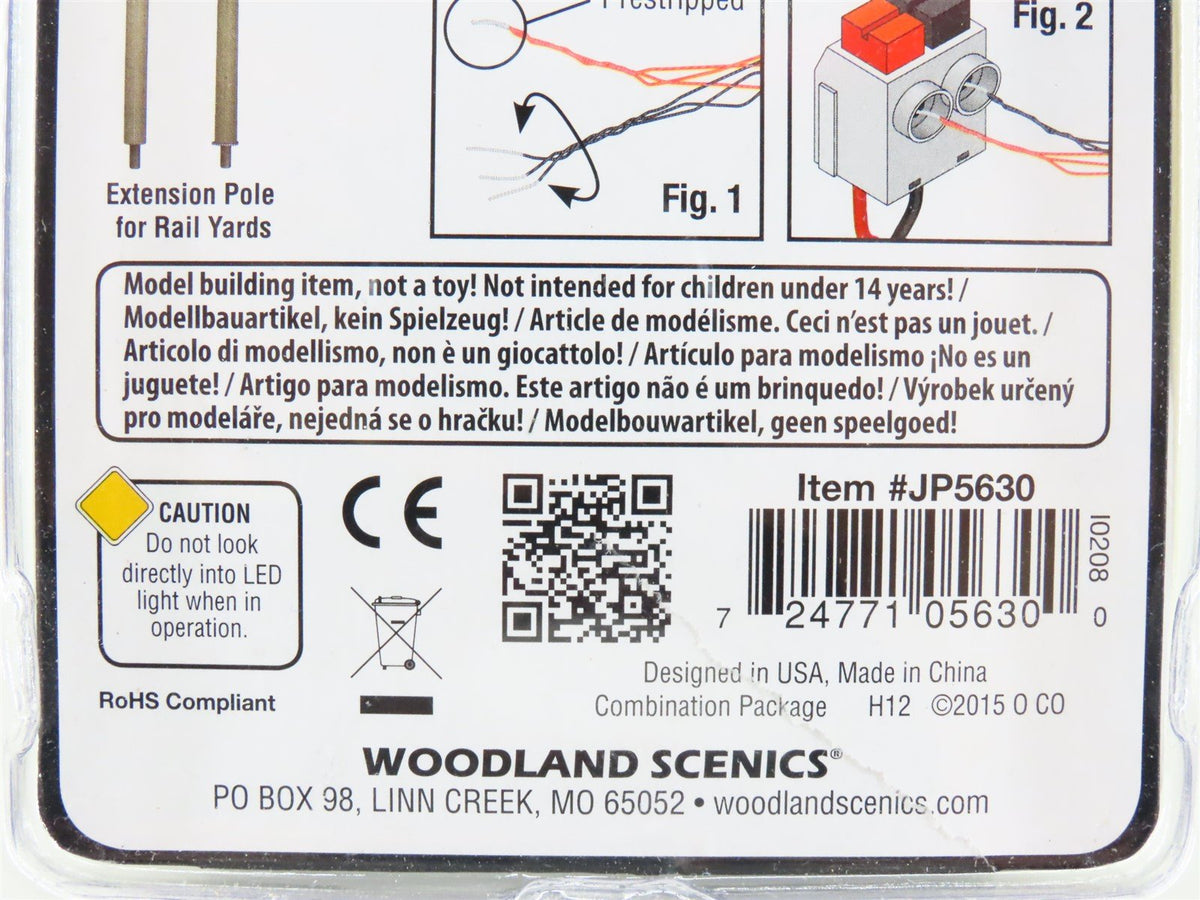 HO 1/87 Woodland Scenics Just Plug JP5630 Wooden Pole Street Lights Set of 3