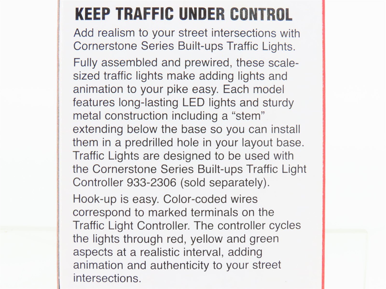 HO 1/87 Scale Walthers Cornerstone 933-2300 Single-Sided Traffic Light